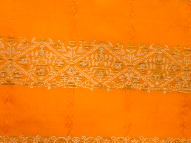 6718620: JAPANESE KIMONO / VINTAGE NAGOYA OBI / WOVEN RHOMBUS